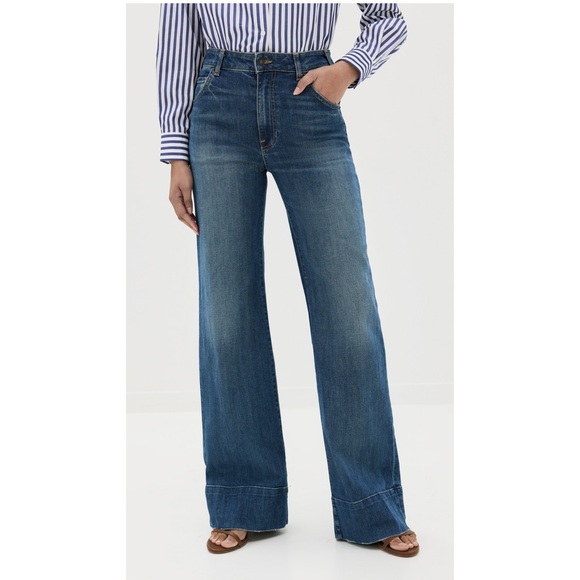 Nili Lotan 25 Nadege Denim Flare Jeans Classic Wash - Picture 1 of 10